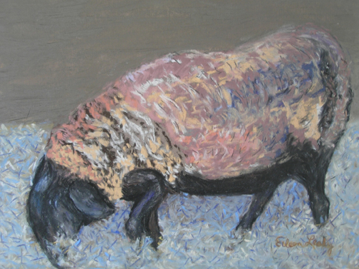 Pastel by Eileen Leahy: Sheep in Sheep's Clothing. Second Prize, Capitol Hill Arts League All-Media Show, February 2011
