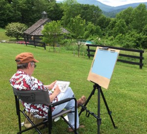Fran planted her chair to get a panoramic view.