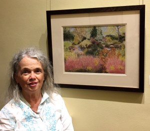 Eileen Leahy with her pastel, 