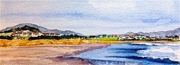 Watercolor by Tara Hamilton. “Seaside.” 2015