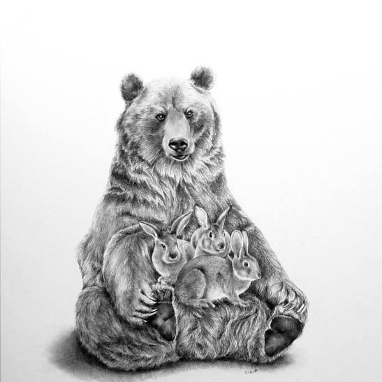 ellen-lapful-of-bunnies