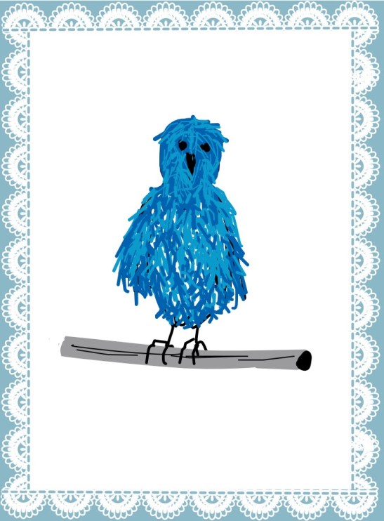 Tara Hamilton Blue (Fluffy) Bird of Paradise--iPad