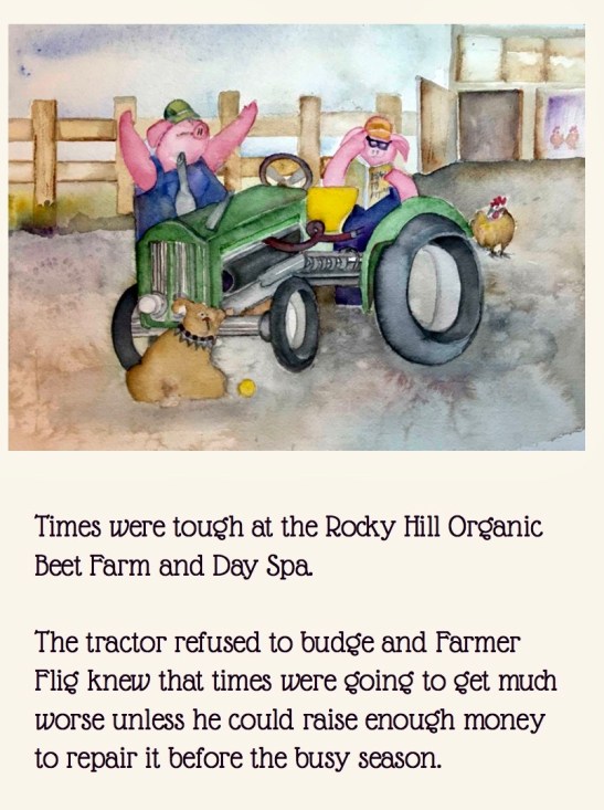 tractor with text